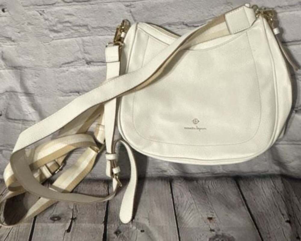 Nanette Lepore White Pebble Leather Like Crossbody...